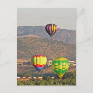 hot air balloons postcard