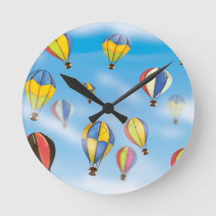 Hot Air Balloons Round Clock
