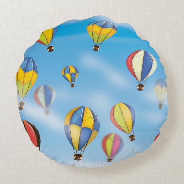 Hot Air Balloons Round Cushion (Back)