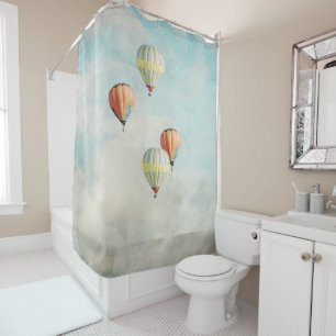 hot air balloons shower curtain