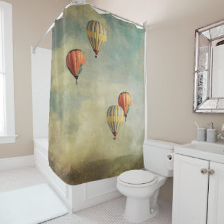 hot air balloons shower curtain
