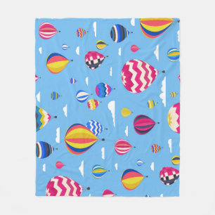 Hot Air Balloons Sky Adventure Fleece Blanket