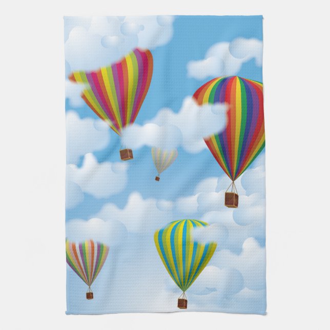 Hot Air Balloons Tea Towel (Vertical)