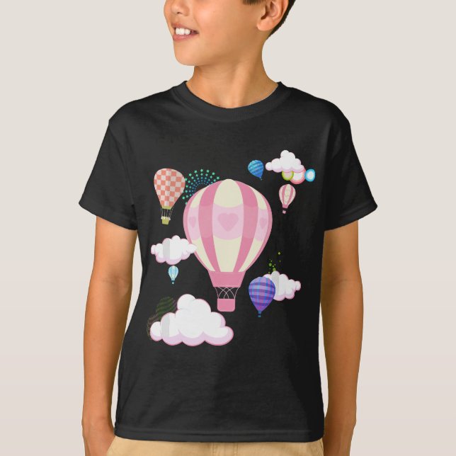 Hot Air Balloons The Sky Is The Limit Creative Gif T-Shirt (Front)