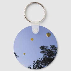Hot Air Balloons Through The Trees Key Ring