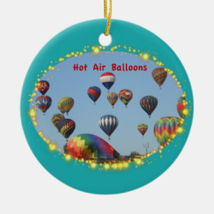Hot Air Balloons w/ Sparkles Ornament