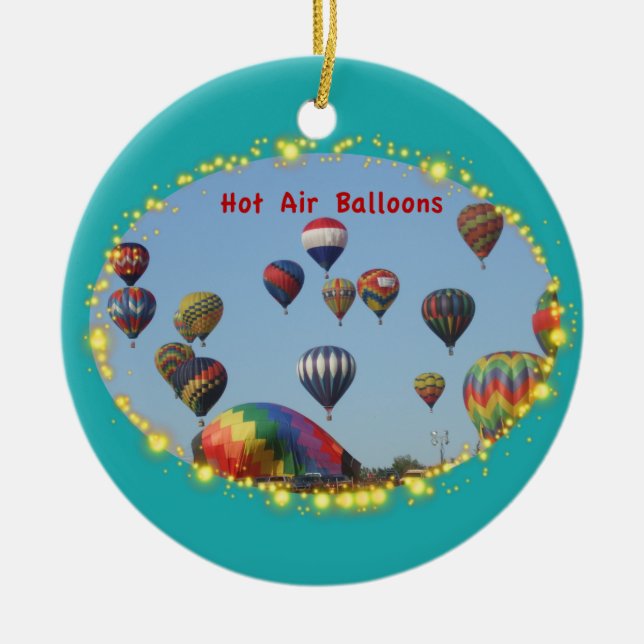 Hot Air Balloons w/ Sparkles Ornament (Front)