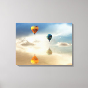 Hot Air Balloons Water Reflection Canvas Print