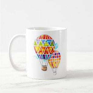 Hot Air Balloons Watercolor Coffee Mug