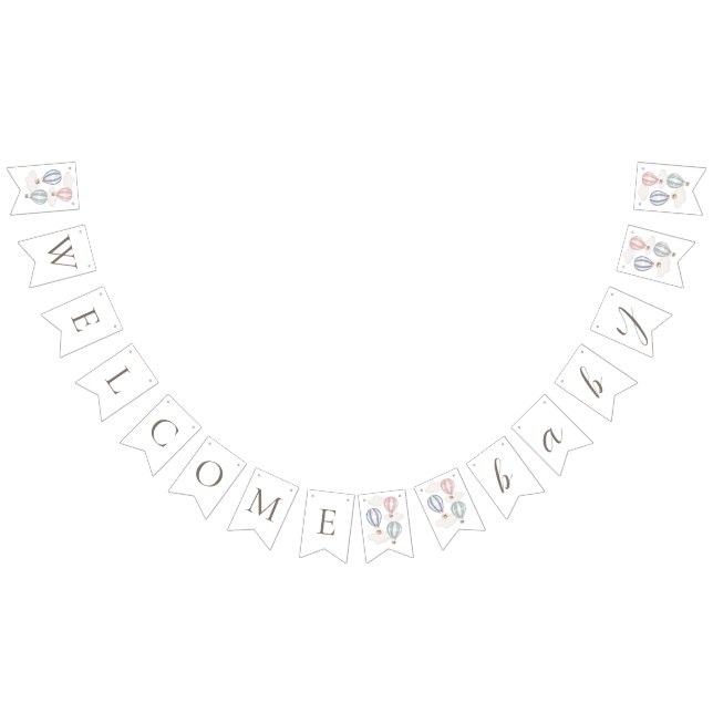 Hot Air Balloons Welcome Baby Bunting Flags (All)