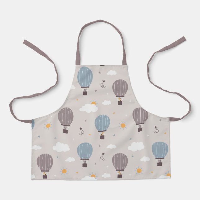 Hot Air Balloons With Animals Apron (Front)