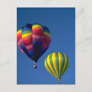 Hot Air Balloons, Yellow / Green And Multi Postcard
