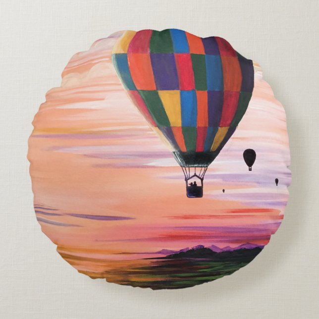 Hot Air Journey Round Cushion (Front)