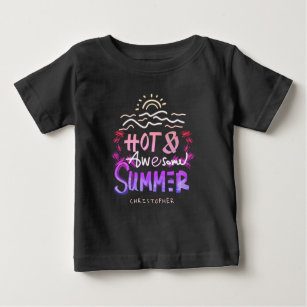 Hot and Awesome Summer Custom Name Baby T-Shirt
