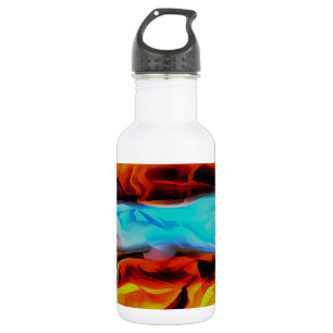Hot And Cold Elements Acrylic Pour Abstract 532 Ml Water Bottle