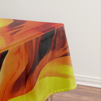 Hot And Cold Elements Acrylic Pour Abstract Tablecloth
