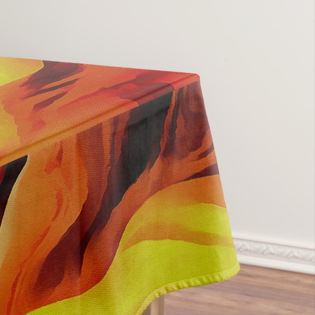 Hot And Cold Elements Acrylic Pour Abstract  Tablecloth (In Situ)