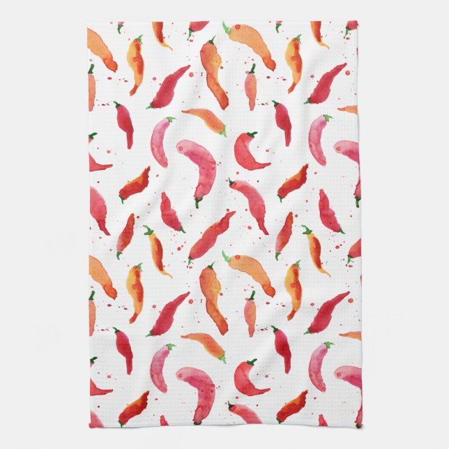 Hot and Spicy Chillies Kitchen Towel (Vertical)