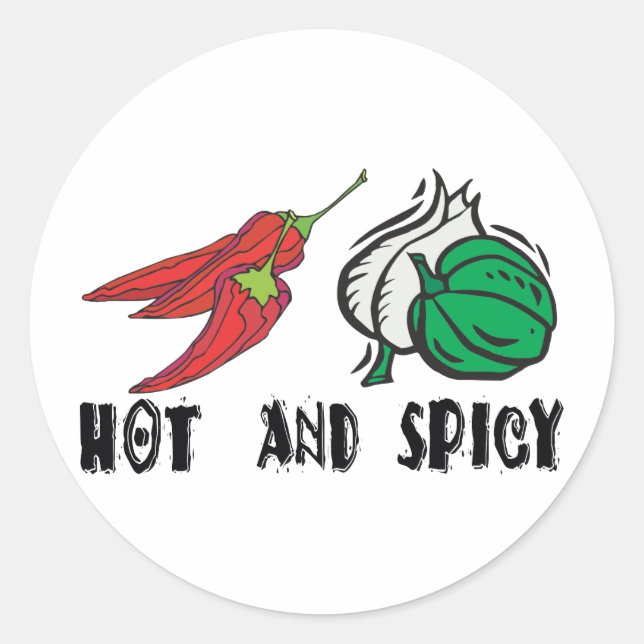 Hot And Spicy Classic Round Sticker (Front)
