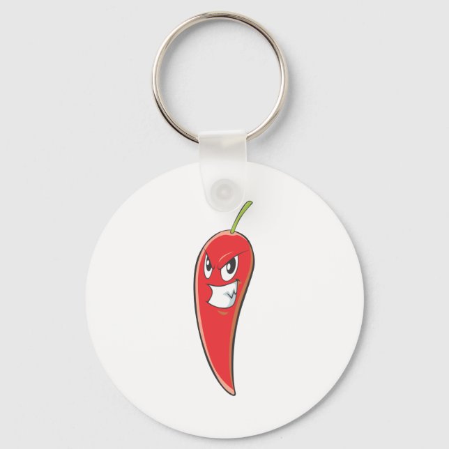 Hot and Spicy Red Chilli Pepper Key Ring (Front)
