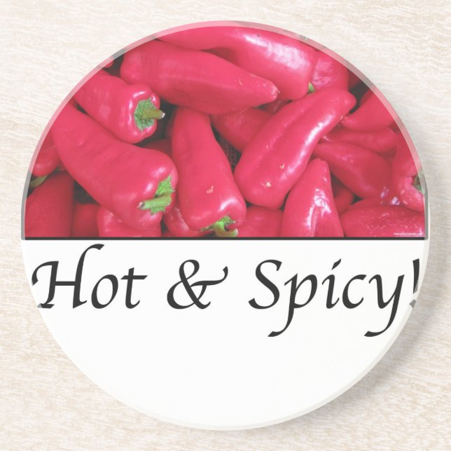 Hot and Spicy Red Peppers Coaster (Front)