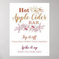 Hot Apple Cider Bar Menu Wedding Engagement Party