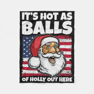 Hot As Santa Usa American Flag Shirt Christmas In Fleece Blanket