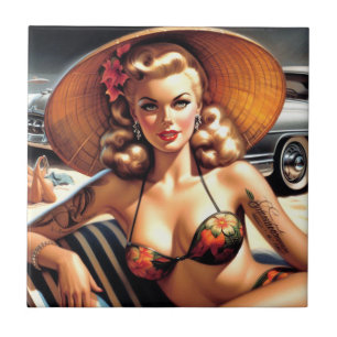 Hot Beach Pin-up Tile