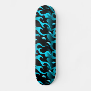 Hot blue flames skateboard