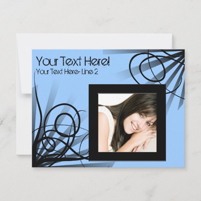 Hot Blue Swirl Party Invitation (Front)