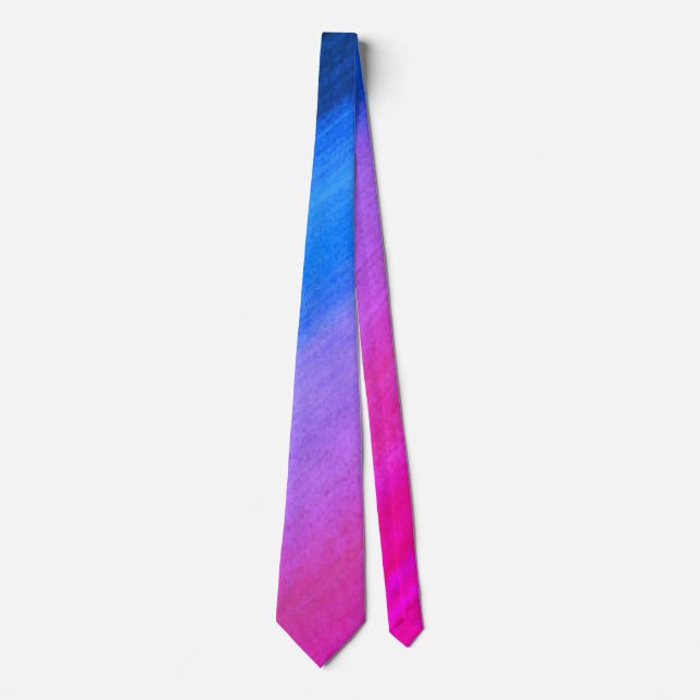Hot Blue to Pink Ombré  Tie (Front)