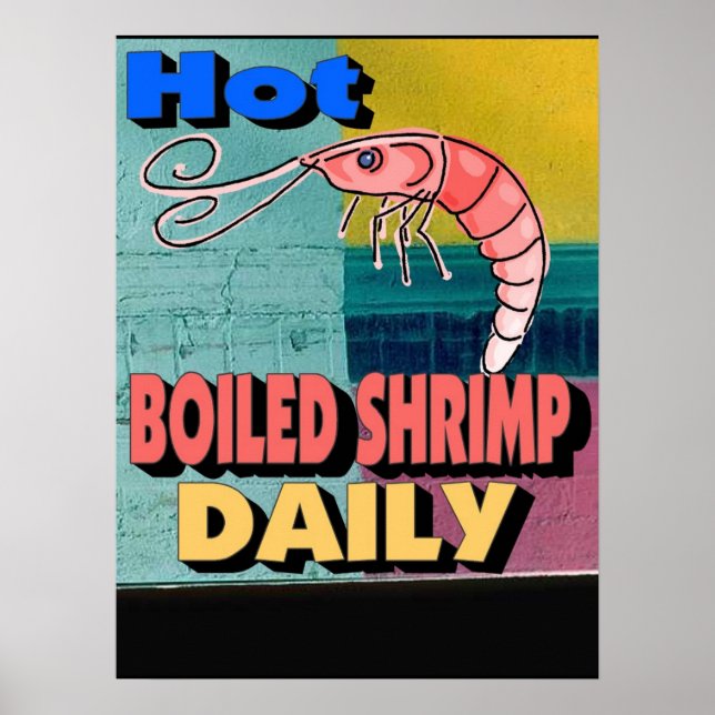 Hot Boiled Shrimp Daily Sign (Front)