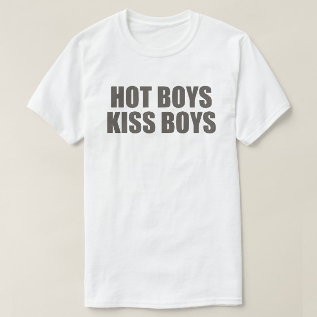Hot Boys Kiss Boys | LGBTQ+ Pride Apparel | Doja  T-Shirt (Design Front)