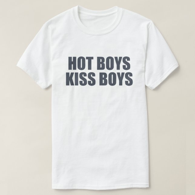 Hot Boys Kiss Boys | LGBTQ+ Pride Apparel | Doja T T-Shirt (Design Front)