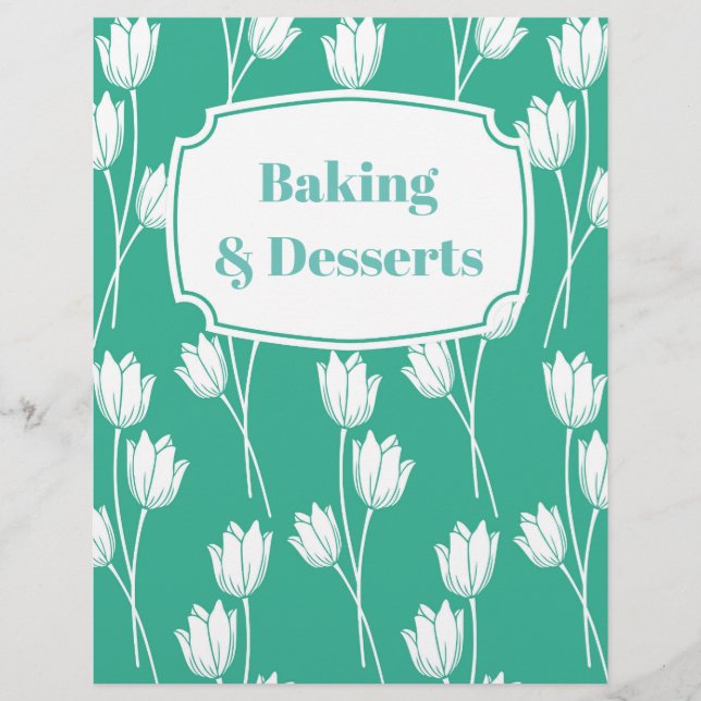 Hot & Bright White & Green Recipe Divider (Front)