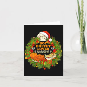Hot Buffet Available All Day Eat Funny Holiday Foo Card
