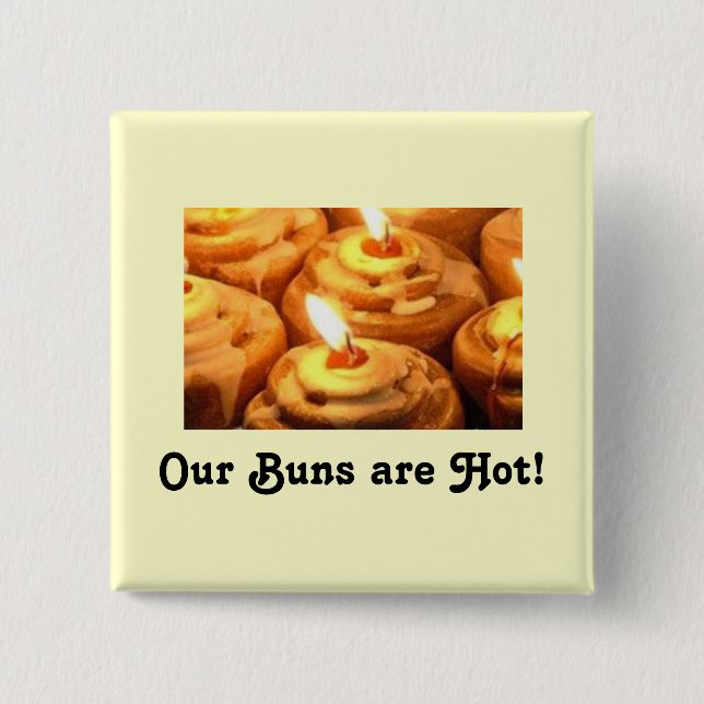 Hot Buns 15 Cm Square Badge (Front)