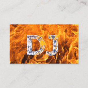 Hot Burning Fire DJ Music Business Card