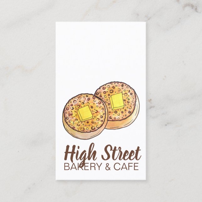 Hot Buttered Crumpets UK Cuisine British Food Business Card (Front)