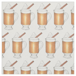 Hot Buttered Rum Christmas Winter Holiday Drinks Fabric