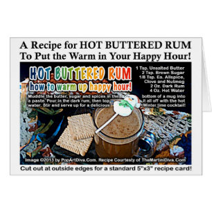 HOT BUTTERED RUM RECIPE Greeting & Note CARDS