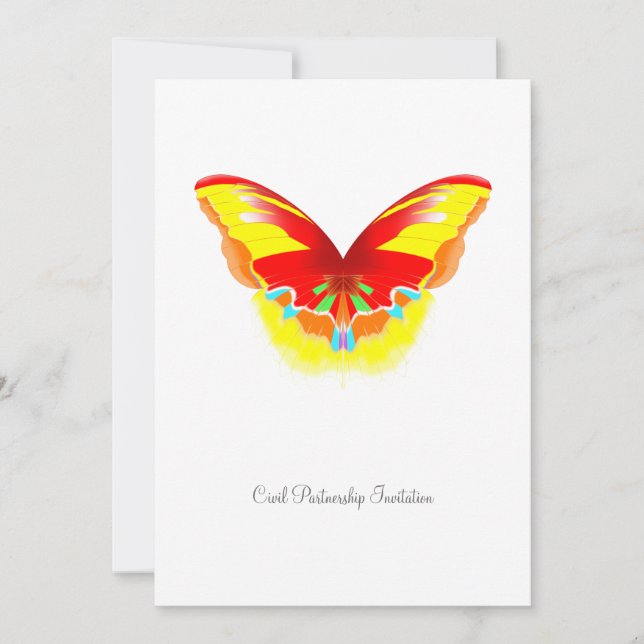 Hot Butterfly - Civil Partnership Invitation (Front)