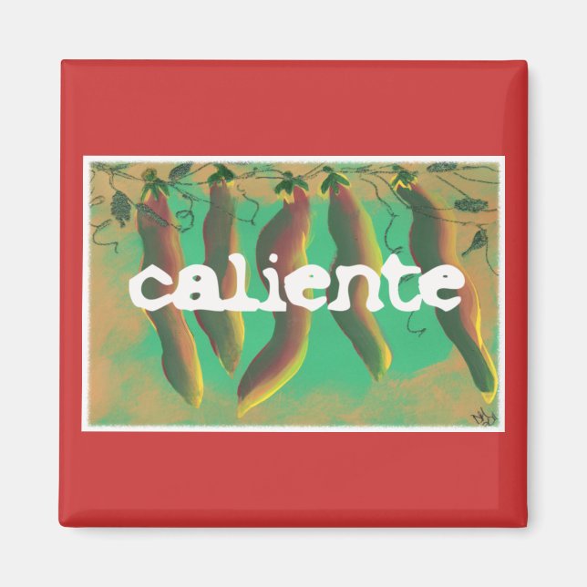 Hot Caliente Jalapeno Peppers Magnet (Front)