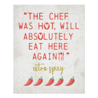 Hot Chef Funny Kitchen Reviews Spicy Peppers