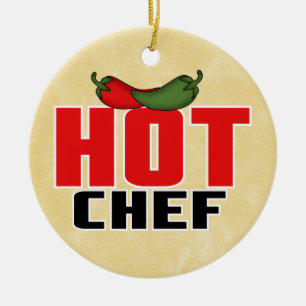Hot Chef ( Red and Green Peppers) Ceramic Tree Decoration