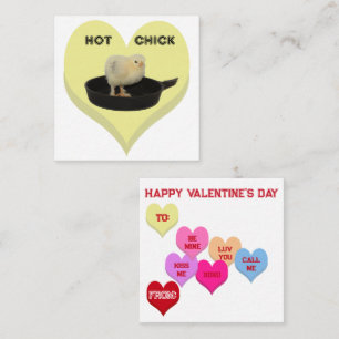 HOT CHICK Valentine's Critters Conversation Hearts Card