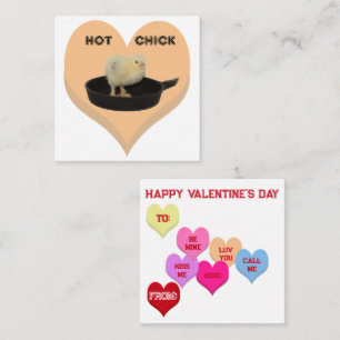 HOT CHICK Valentine's Critters Conversation Hearts Card