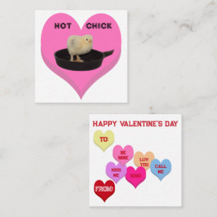 HOT CHICK Valentine's Critters Conversation Hearts Card