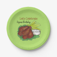 Hot Chicken Wings Let's Celebrate Birthday Party