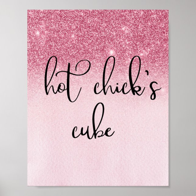Hot Chick's Cube Pink Cubicle  Funny Office Desk Poster (Front)